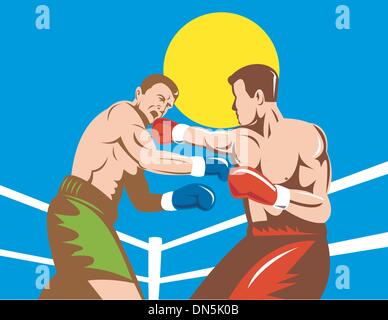 Boxer KO-Schlag zu verbinden Stock Vektor