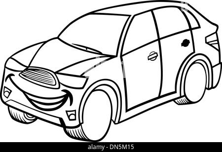 SUV Auto Cartoon Malvorlagen Stock Vektor