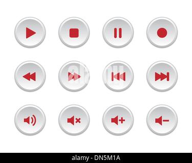 Media-Player-Tasten Stock Vektor