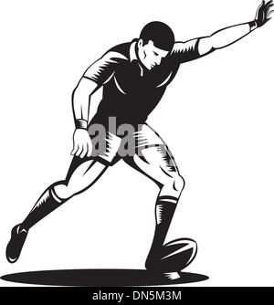 Rugby-Spieler den Ball Stock Vektor