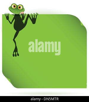 Frosch auf einem grünen Blatt Stock Vektor