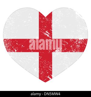 England Herz Retro-Flagge Stock Vektor