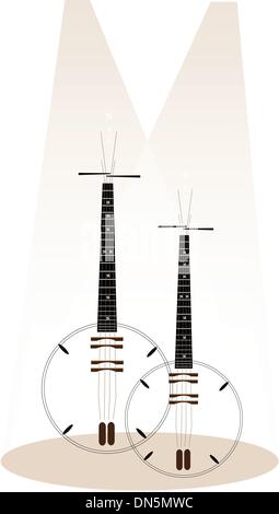 Eine musikalische Dan Jens auf Hintergrund braun Bühne Stock Vektor