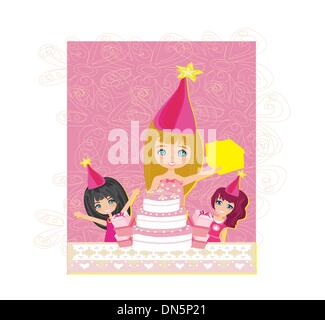 Eine Vektor-Illustration von Kindern eine Geburtstagsparty feiern Stock Vektor