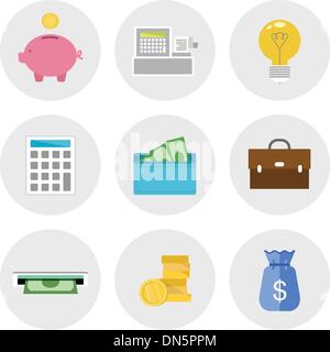 Finanzen-Symbole im flat design Stock Vektor