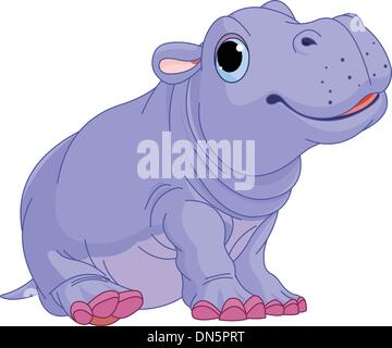 Cartoon Baby Hippo junge Stock Vektor