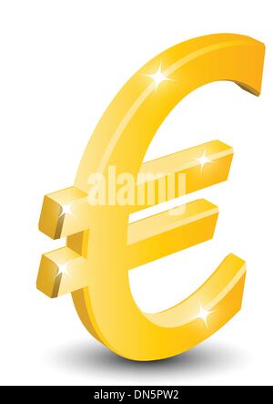 3D gold Euro-Zeichen Stock Vektor