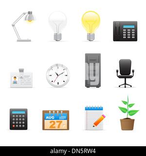 Office-Symbole festgelegt (Arbeitsplatz) Stock Vektor
