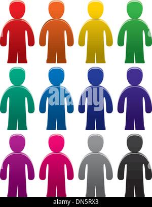 bunte männliche Symbole Stock Vektor