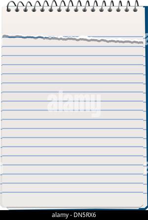 Notizblock mit zerrissenen Blatt Stock Vektor
