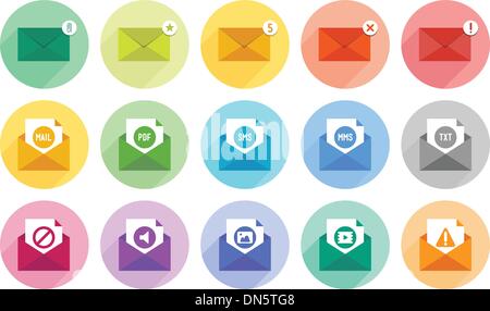 E-Mail-Icons set Stock Vektor