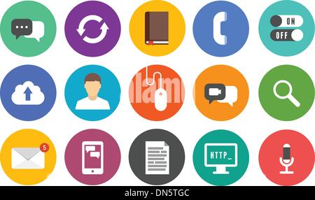 Moderne Kommunikation Icons set Stock Vektor