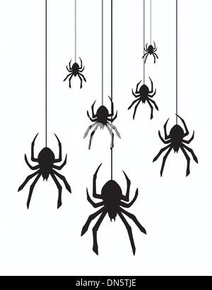 Vektor-hängende Spinnen Stock Vektor
