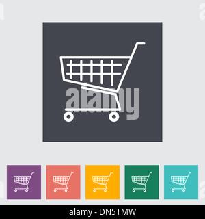 Flache einzelne Warenkorbsymbol. Stock Vektor