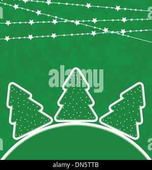 Christmas set Bäume mit Girlande Stock Vektor