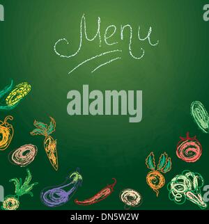 Tafel mit Gemüse für Speisekarte Stock Vektor