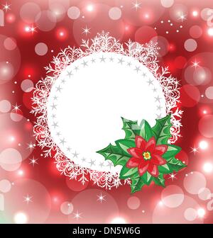 Weihnachtskarte mit Blume Weihnachtsstern Stock Vektor