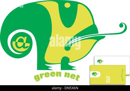 Grünes Chamäleon net logo Stock Vektor