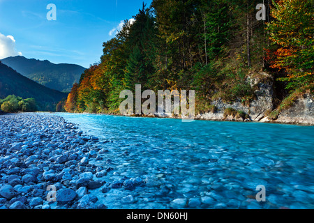 Rißbach Fluss in Vorderriß, Lenggries, Bayern, Deutschland Stockfoto