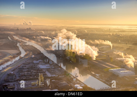 Luftbild, Hamm-Hafen mit Brökelmann Ölmühle Ölmühle auf dem Datteln-Hamm-Kanal, Hamm, Ruhrgebiet, Nordrhein-Westfalen Stockfoto