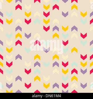 Aztec Chevron nahtloser Vektor bunte Muster, Textur oder Hintergrund mit Zick-Zack-Streifen. Stock Vektor