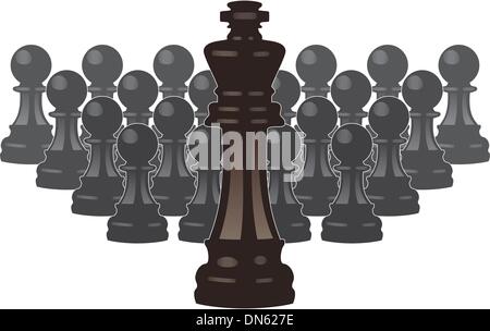 Vektor-Schachfiguren eines Königs und Bauern Stock Vektor
