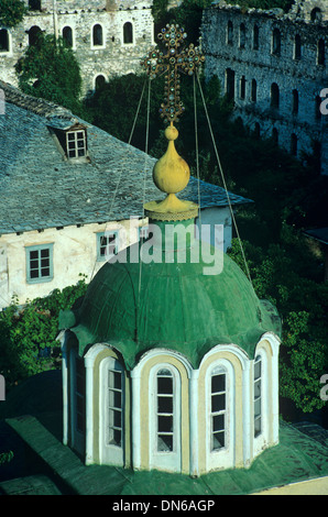 Kirche Kuppel der Russisch-orthodoxen St. Panteleimon Kloster Agiou Kloster Panteleimonos Berg Athos Griechenland Stockfoto