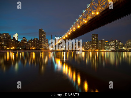 Queensboro Ed Koch Brücke, Roosevelt Island, New York City, USA Stockfoto