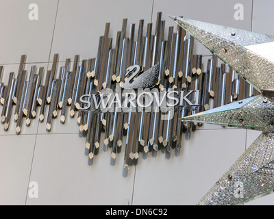 Swarovski Crystal Weihnachtsbaum Sterne Replik, Rockefeller Center, NYC, USA Stockfoto