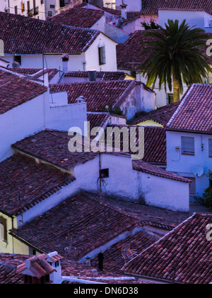 Nachtansicht. Stadt von Grazalema, Naturpark der Sierra de Grazalema. Ruta de Los Pueblos Blancos. Cádiz. Andalucia. Spanien. Stockfoto