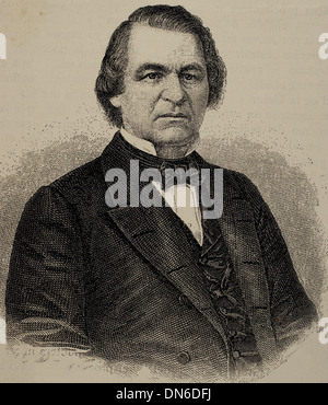 Andrew Johnson (1808-1875). 17. Präsident der Vereinigten Staaten, darunter von 1865 bis 1869. Demokratische Partei. Gravur. Stockfoto