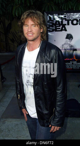 23. April 2002 - Hollywood, Kalifornien, USA - VAL KILMER... THE SALTON SEA - WELTPREMIERE. EGYPTIAN THEATRE, HOLLYWOOD, KALIFORNIEN. 23. APRIL 2002. NINA PROMMER / 2002 K24755NP (Kredit-Bild: © Globe Photos/ZUMAPRESS.com) Stockfoto