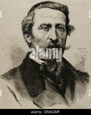 Alfonso La Marmora (1804-1878). Italienischen Militär und Staatsmann. Ministerpräsident von Italien. Gravur. Stockfoto