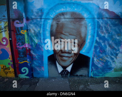 Eine Straße Wandbild von Nelson Mandela in Brighton Stockfoto