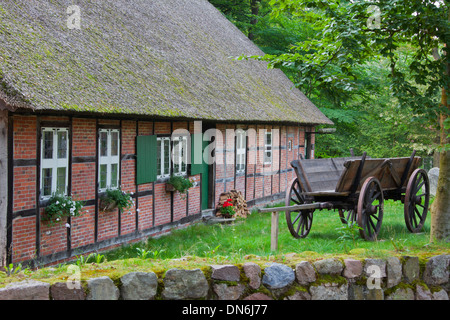 DAT Ole Huus Heath Museum über Landwirtschaft, Freilichtmuseum in Wilsede, Lüneburg Heath / Lunenburg Heathland, Niedersachsen, Deutschland Stockfoto