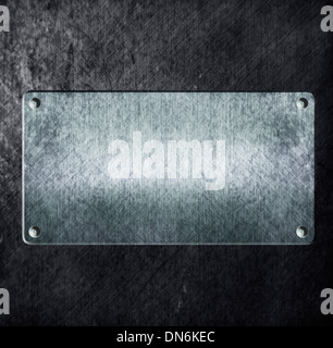 Blechschild auf Metall Aluminium Textur Stockfoto