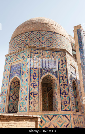 Die achteckige Mausoleum, Shah-i-Zinda, auch bekannt als Shah I Zinda und Shah-i Zinda, Samarkand, Usbekistan Stockfoto