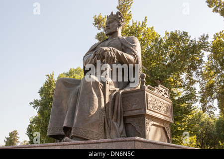 Statue von Amir Timur, auch bekannt als Temur und Tamerlane, Samarkand, Usbekistan Stockfoto