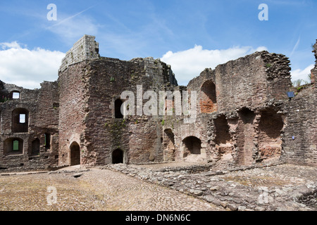 Hof, Raglan Castle, Wales, UK Stockfoto