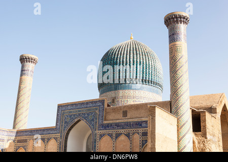 Gur Emir Mausoleum, auch bekannt als Gur Amir, Guri Amir, Gur-E Amir und Gur-ich Amir, Samarkand, Usbekistan Stockfoto