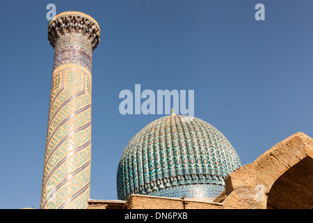 Gur Emir Mausoleum, auch bekannt als Gur Amir, Guri Amir, Gur-E Amir und Gur-ich Amir, Samarkand, Usbekistan Stockfoto