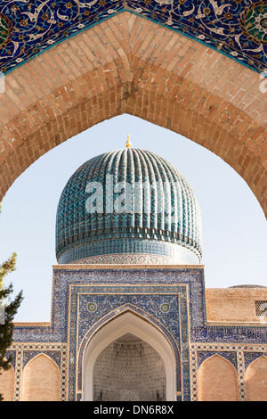 Gur Emir Mausoleum, auch bekannt als Gur Amir, Guri Amir, Gur-E Amir und Gur-ich Amir, Samarkand, Usbekistan Stockfoto