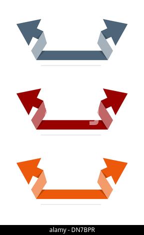 Der Satz von Origami Doppelpfeile Stock Vektor