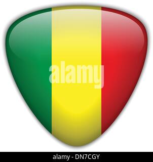 Mali Flagge glänzend Knopf Stock Vektor