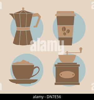 Kaffee-Icon-Set Stock Vektor