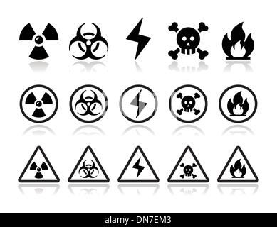 Gefahr, stellen Aufmerksamkeit icons Stock Vektor