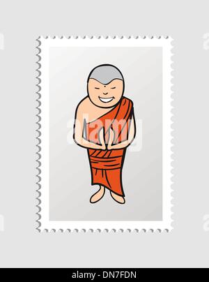 Hindu Cartoon Person Freimarke Stock Vektor