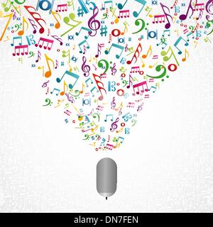 Musik-Noten-Mikrofon-design Stock Vektor
