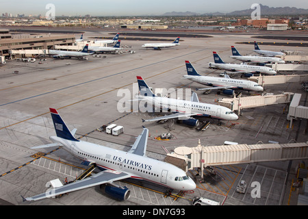 US Airways Flugzeuge am Flughafen Phoenix Sky Harbor Stockfoto