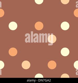 Nahtloser Vektor Muster Herbst Hintergrund oder Textur bunt gelb orange und Beige Tupfen auf Schokolade braunen Hintergrund. Stock Vektor